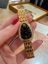 Load image into Gallery viewer, Bulgari - Serpenti Seduttori Watch in Rose Gold with Black Dial. Quartz Movement with 0.38 Carat Diamonds