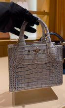 Load image into Gallery viewer, Louis Vuitton - Exclusive Limited Edition City Steamer Nano in Crocodile - White/ Blue