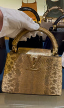 Load image into Gallery viewer, Louis Vuitton - Exclusive Limited Edition Mini Capucines Handbag in Karung Leather - Gold Full Moon
