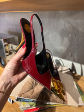 Load image into Gallery viewer, YSL - LOULOU Patent Leather Slingbacks - Bordeaux and Amber