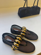 Load image into Gallery viewer, Alaïa - JEWELRY MESH BALLERINAS - Black
