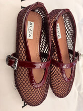 Load image into Gallery viewer, Alaïa - Mesh Ballerinas - Garnet Red
