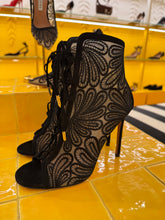 Load image into Gallery viewer, Aquazzura - 105 Lace Ankle Boots - Black
