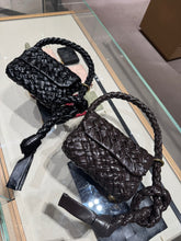Load image into Gallery viewer, Bottega Veneta - Kalimero City Bag - Intreccio Foulard Soft Leather Shoulder Bag with Sliding Strap Ring - Black -3900
