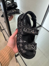 Load image into Gallery viewer, Chanel - Jean Rhinestone Sandals - Black/Silver
