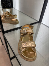 Load image into Gallery viewer, Chanel - Laminated Lambskin Sandals - Gold
