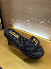 Load image into Gallery viewer, Chanel - Sandals - Black Leather
