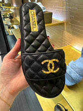 Load image into Gallery viewer, Chanel - Sandals - Black Leather
