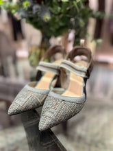 Load image into Gallery viewer, Fendi - Humming Bird FF Embroidered High Heel Slingback Shoes - Matcha Green
