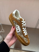 Load image into Gallery viewer, Gucci - GG Detail Interlocking Sneakers - Brown Suede
