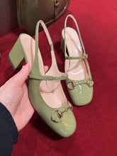 Load image into Gallery viewer, Gucci - Pumps with Horsebit Detail - Dark Green Patent Leather
