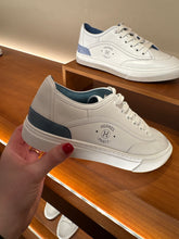 Load image into Gallery viewer, Hermes - Exclusive Limited Edition Get Sneaker with Alligator Detailing - White/ Blue
