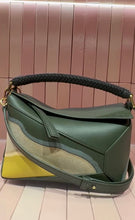 Load image into Gallery viewer, Loewe - Small Puzzle Edge Bag in Nappa Calfskin - Bottle Green/ Ochre
