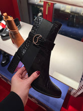 Load image into Gallery viewer, Louboutin - CL Chelsea Booty - Alligator Leather - Black

