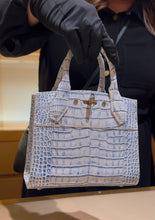 Load image into Gallery viewer, Louis Vuitton - Exclusive Limited Edition City Steamer Nano in Crocodile - White/ Blue
